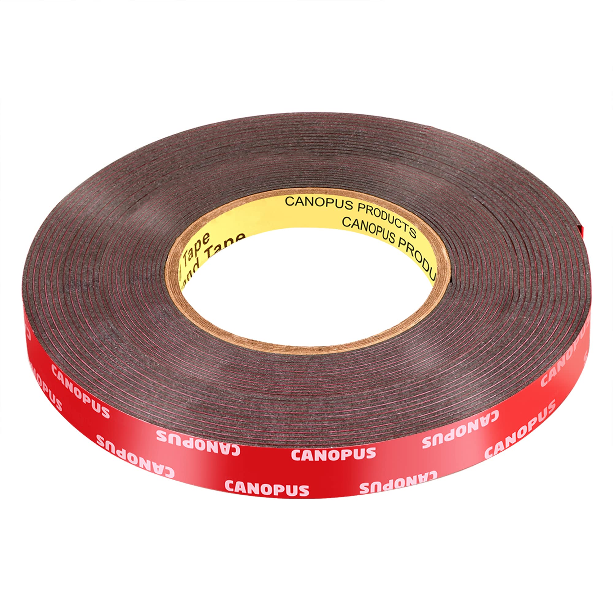 CANOPUS 06382 Automotive Acrylic Plus Attachment Tape 0.5in x 20yd, Double Sided Mounting, Very High Bonding, Perfect for Home, Automotive and Office Duties, Black, Made in USA - Image 6