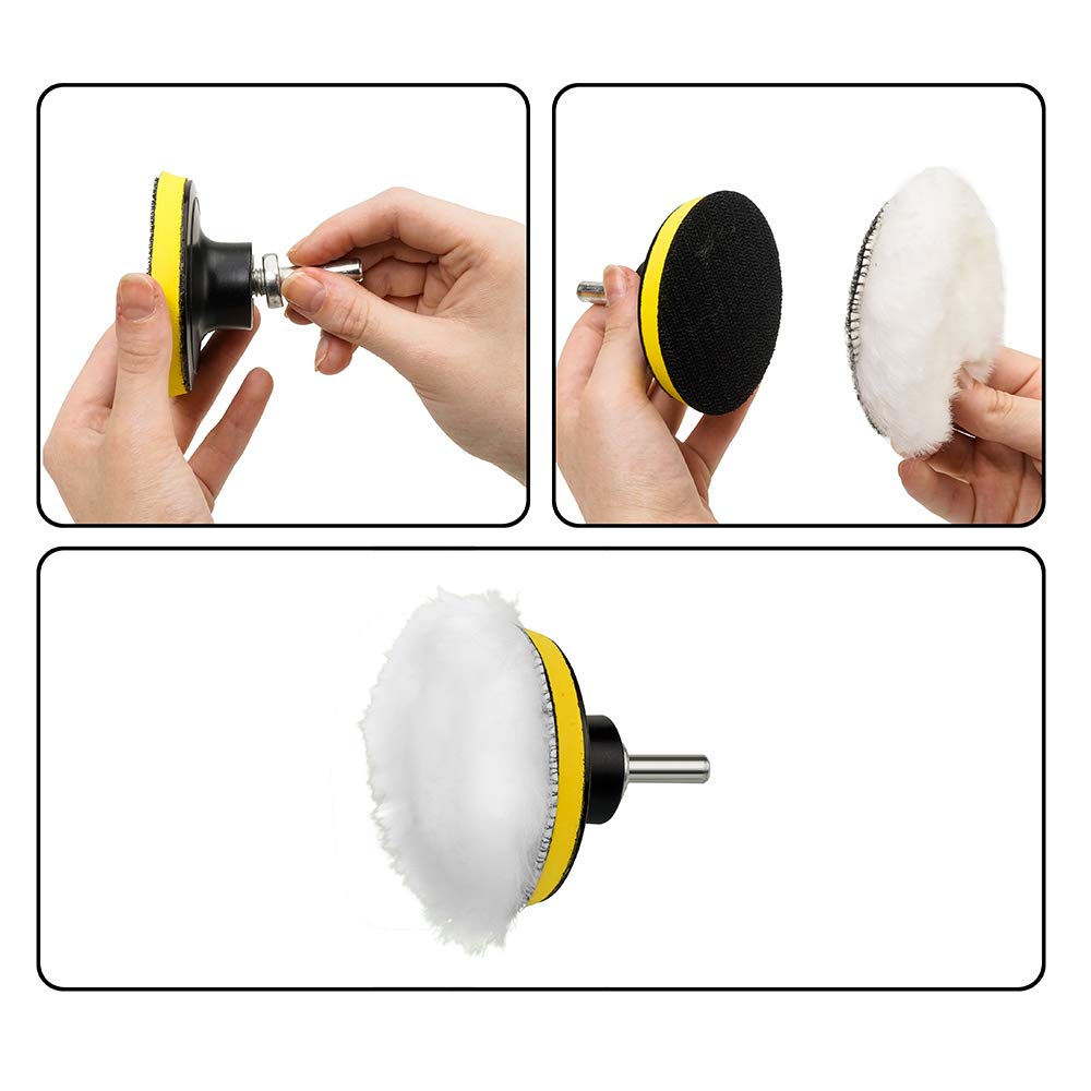 CANOPUS Buffing Pads, Polishing Pad Kit, Buffer for Car Detailing, Polishing Wheel for Drill, Car Polishers and Buffers Kit for Sanding, Polishing, Waxing & Sealing Glaze, 3 inch, 11 Pieces - Image 5