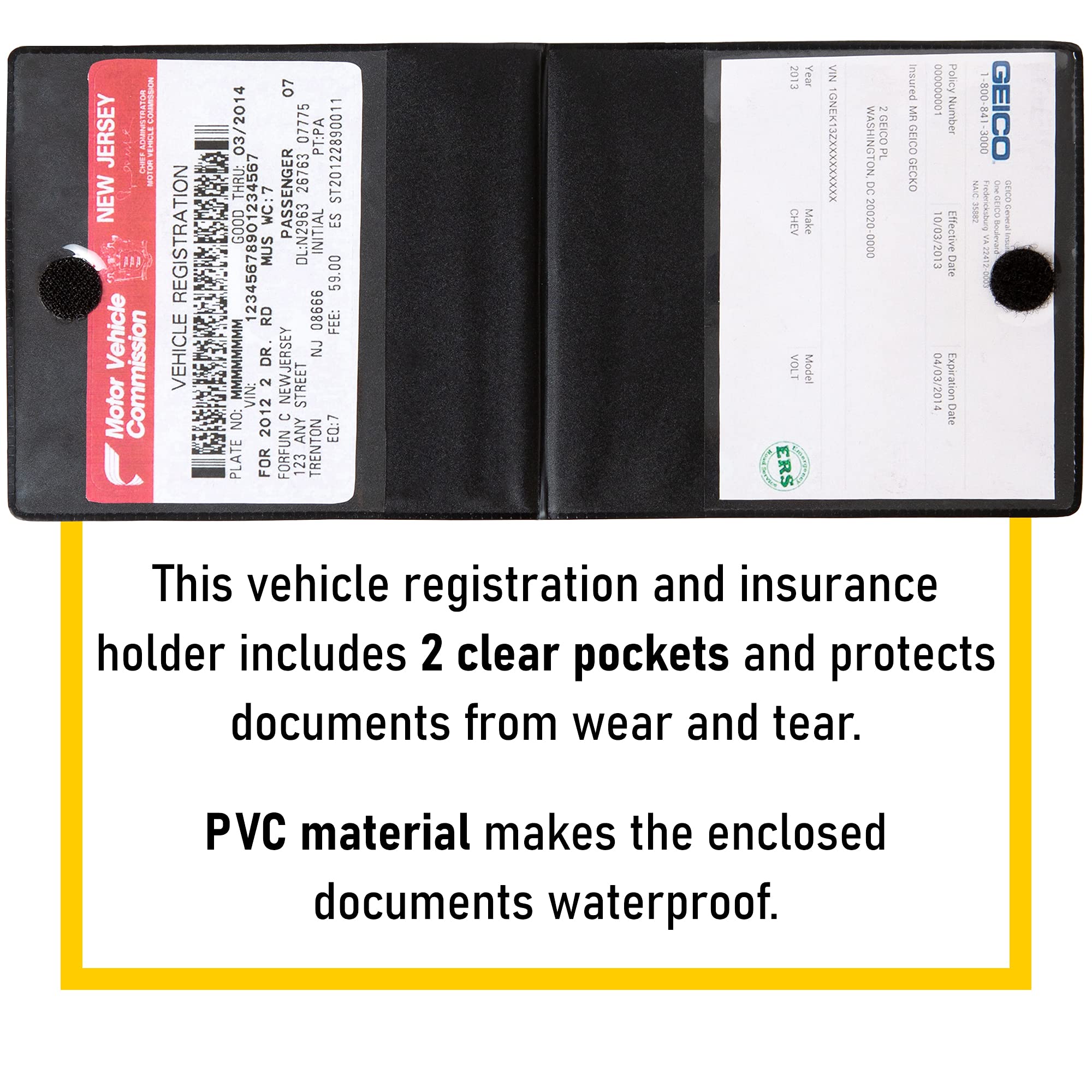 CANOPUS Car Registration and Insurance Holder, Car Document Holder, Vehicle Registration and Insurance Card Holder, Wallet for Auto, Trailer, Motorcycle, Truck, Vehicle Paperwork Organizer (2 Pack) - Image 4