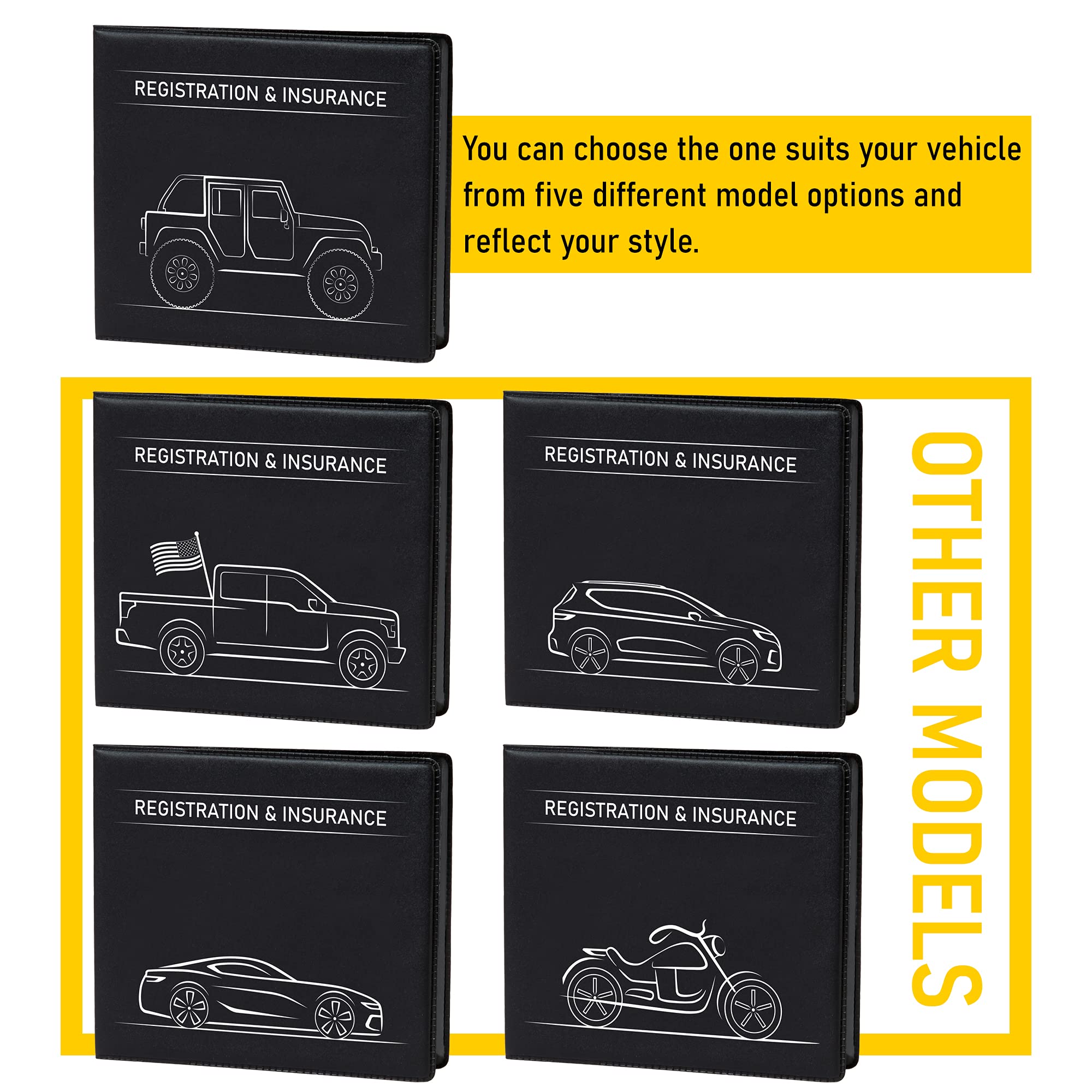 CANOPUS Car Registration and Insurance Holder, Car Document Holder, Vehicle Registration and Insurance Card Holder, Wallet for Auto, Trailer, Motorcycle, Truck, Vehicle Paperwork Organizer (2 Pack) - Image 7