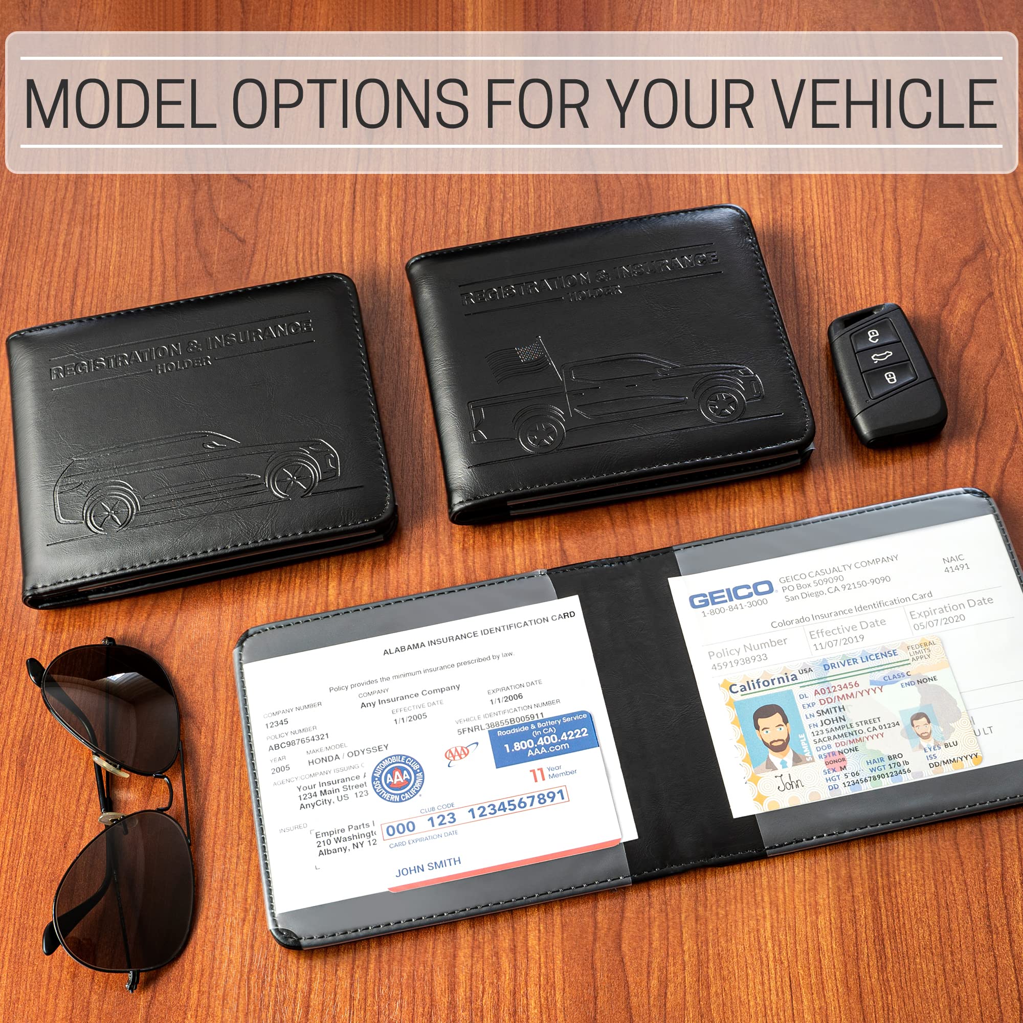 CANOPUS Car Registration and Insurance Holder, Magnetic Closure, Embossed Card Document Holder, Vehicle Glove Box Organizer, Wallet for Auto, SUV, Motorcycle, Truck, Waterproof, SUV Model - Image 7