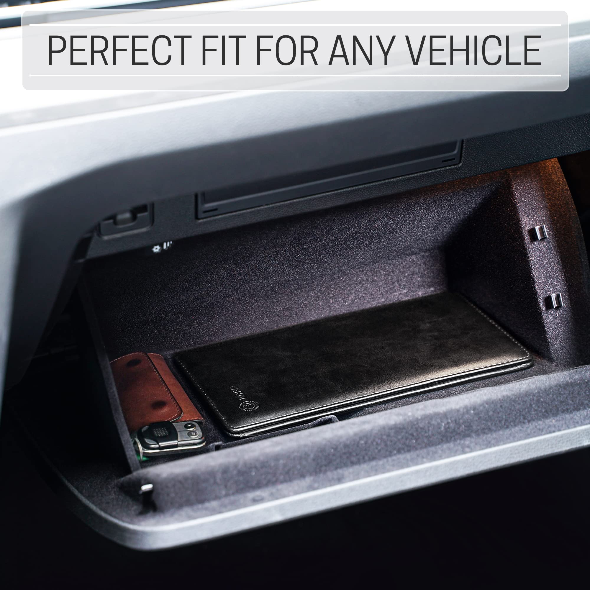 CANOPUS Car Registration and Insurance Holder, PU Leather Card Holder, Vehicle Glove Box Organizer for Auto, SUV, Truck, Black - Image 6