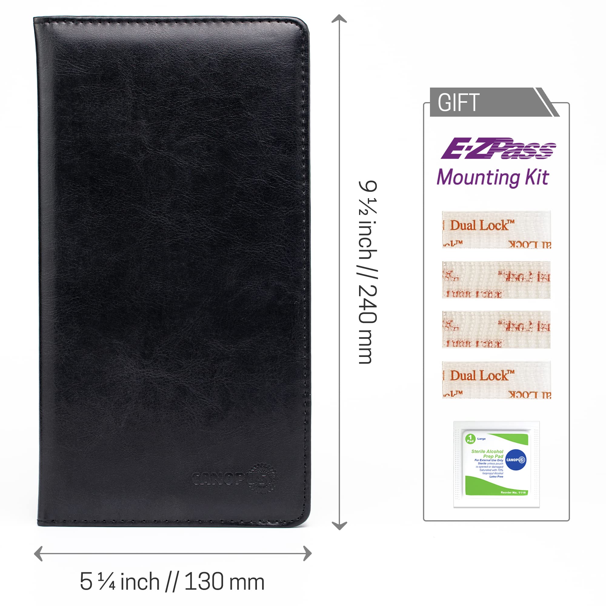 CANOPUS Car Registration and Insurance Holder, PU Leather Card Holder, Vehicle Glove Box Organizer for Auto, SUV, Truck, Black - Image 7