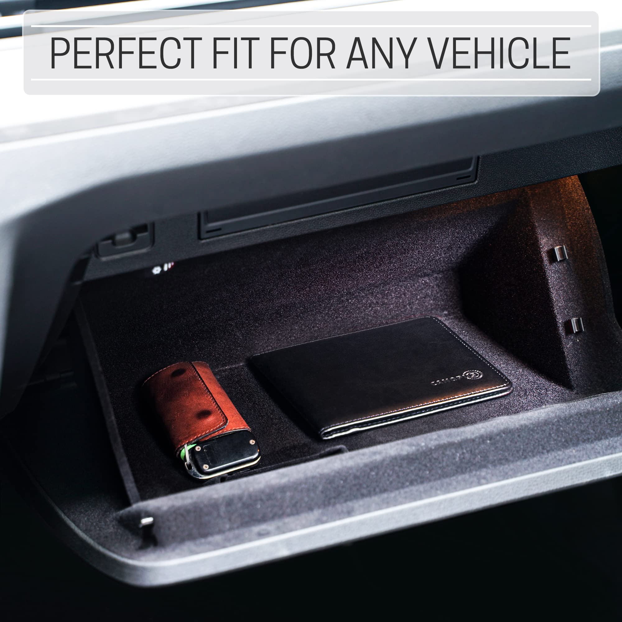 CANOPUS Car Registration and Insurance Holder, PU Leather Card Holder, Vehicle Glove Box Organizer for Auto, SUV, Truck and Motorcycle, Black - Image 6