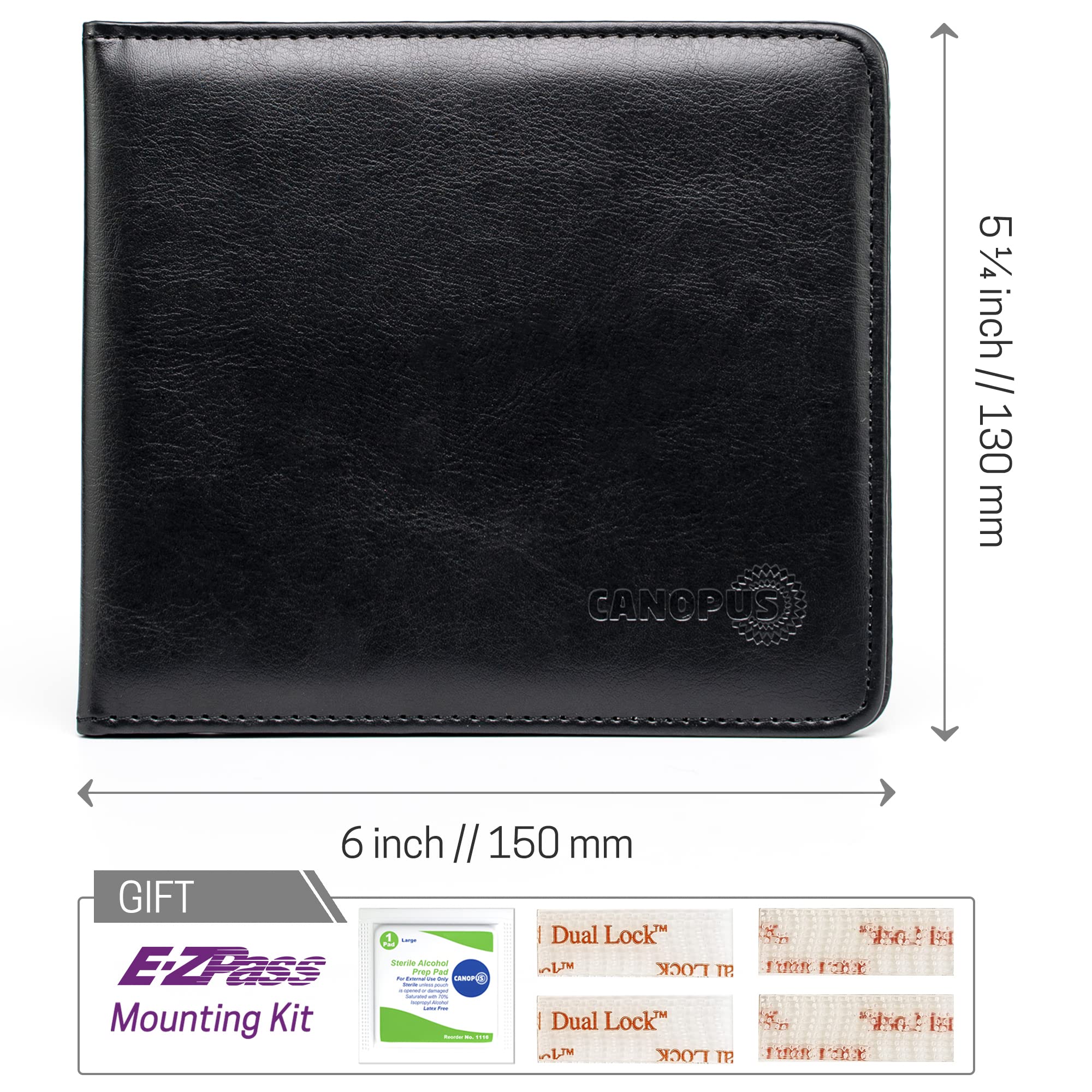 CANOPUS Car Registration and Insurance Holder, PU Leather Card Holder, Vehicle Glove Box Organizer for Auto, SUV, Truck and Motorcycle, Black - Image 7