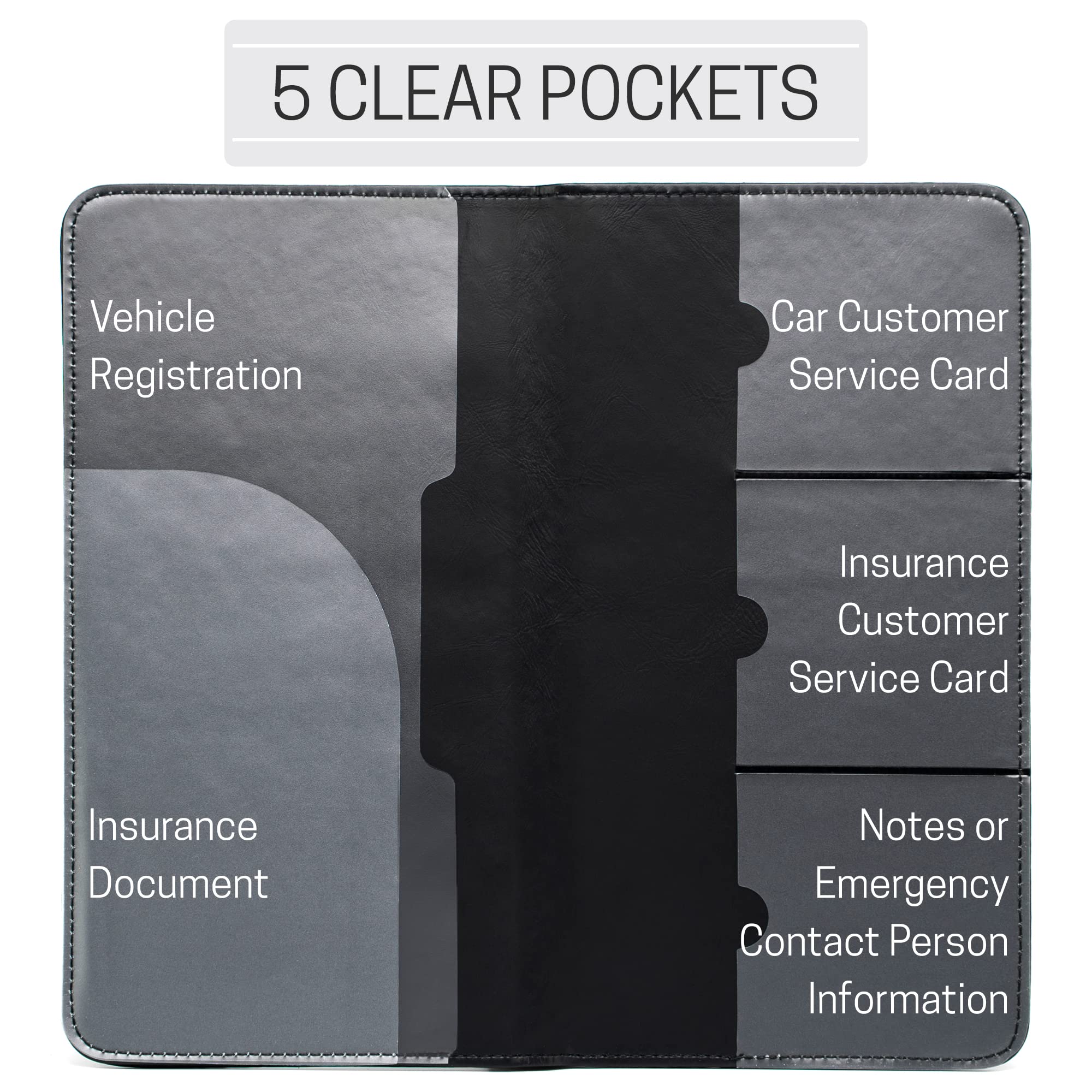 CANOPUS Car Registration & Insurance Holder, Vehicle Glove Box Organizer and Document Holder, Wallet for Auto - Includes 2 Sets of EZ Pass Strips, SUV - Image 3