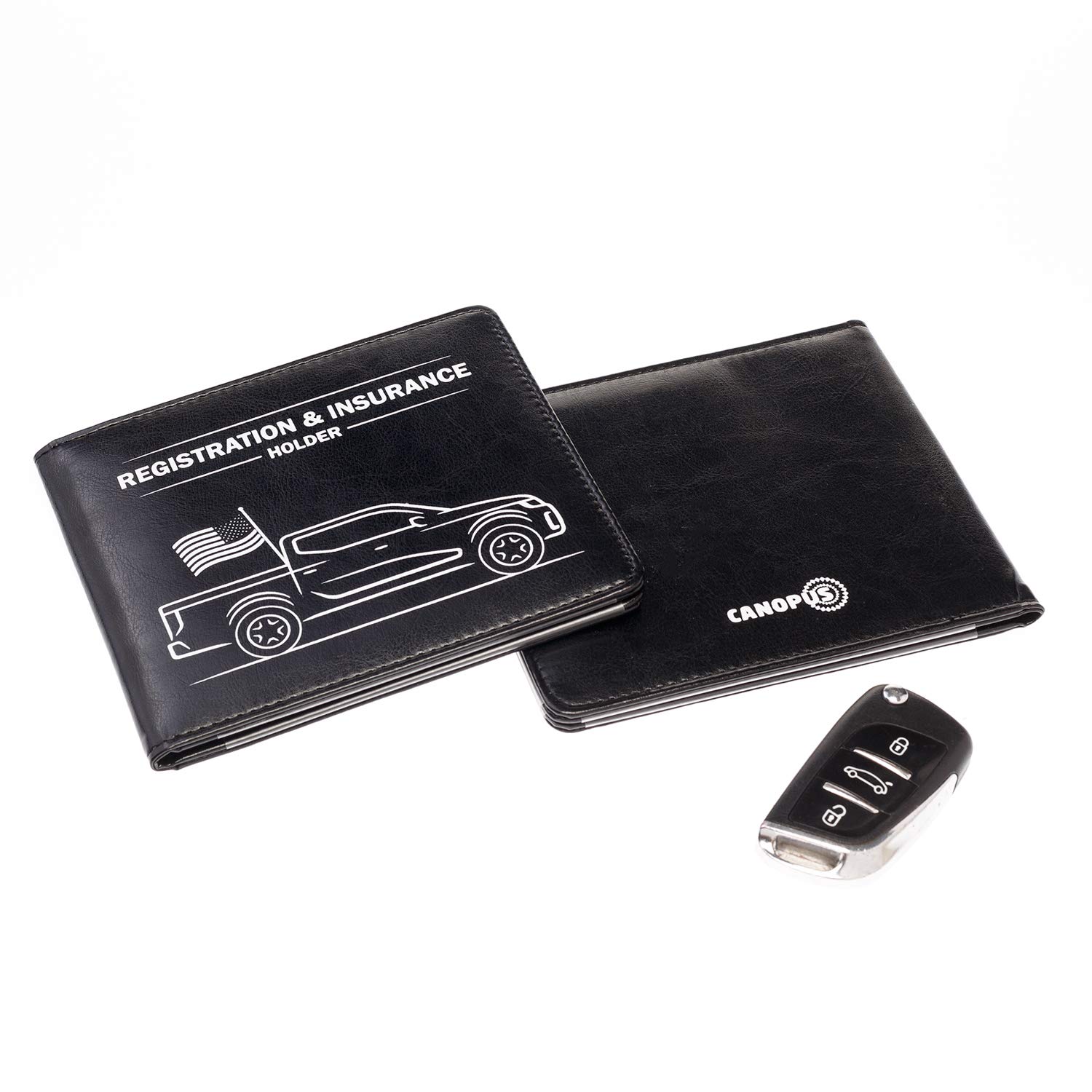 CANOPUS Car Registration & Insurance Holder with Magnetic Closure, Vehicle Document Organizer, Auto Glove Box Wallet, Includes 2 EZ Pass Strip Sets – Truck - Image 4