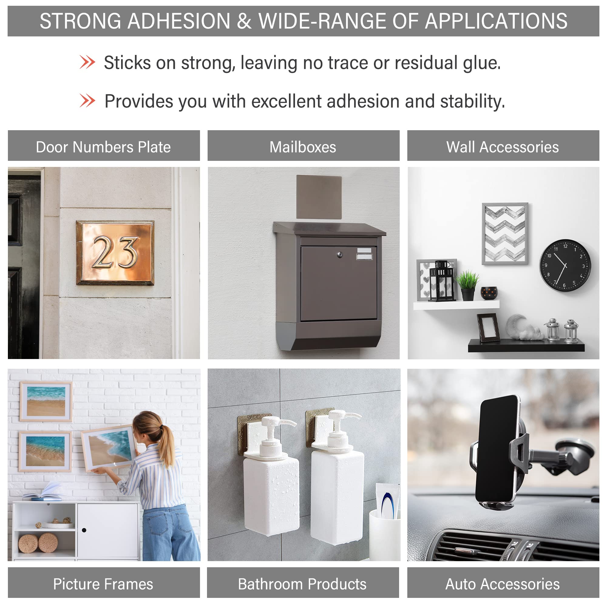 CANOPUS Adhesive Pads Double Sided Foam Tape Mounting Squares, 4910 Square, 8-PCs 2 in x 2 in Square Pack, with Box Cutter (1PC) and Razor Replacement (2PCs) - Image 6