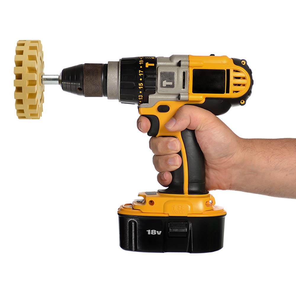 CANOPUS Decal Remover Eraser Wheel - Adhesive, Pinstripe, Sticker, Vinyl Removal Tool Kit for Cars, RVs, Boats - 4 inch Rubber Pad with Drill Adapter - Image 6