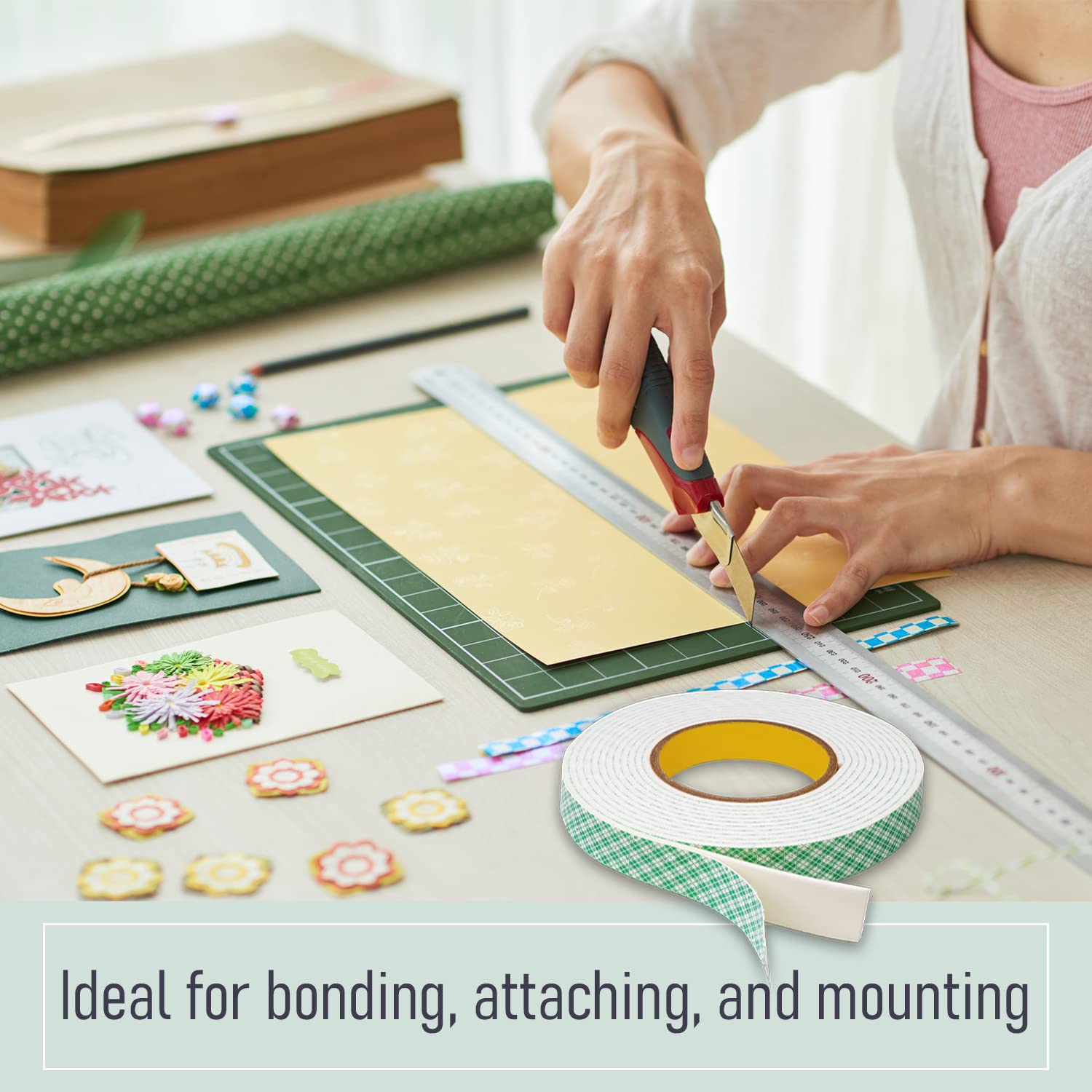 CANOPUS Double Sided Foam Tape for Craft and Card Making Projects, Heavy Duty Adhesive Mounting Tape 4016 (0.5in x 36yd) - Image 6