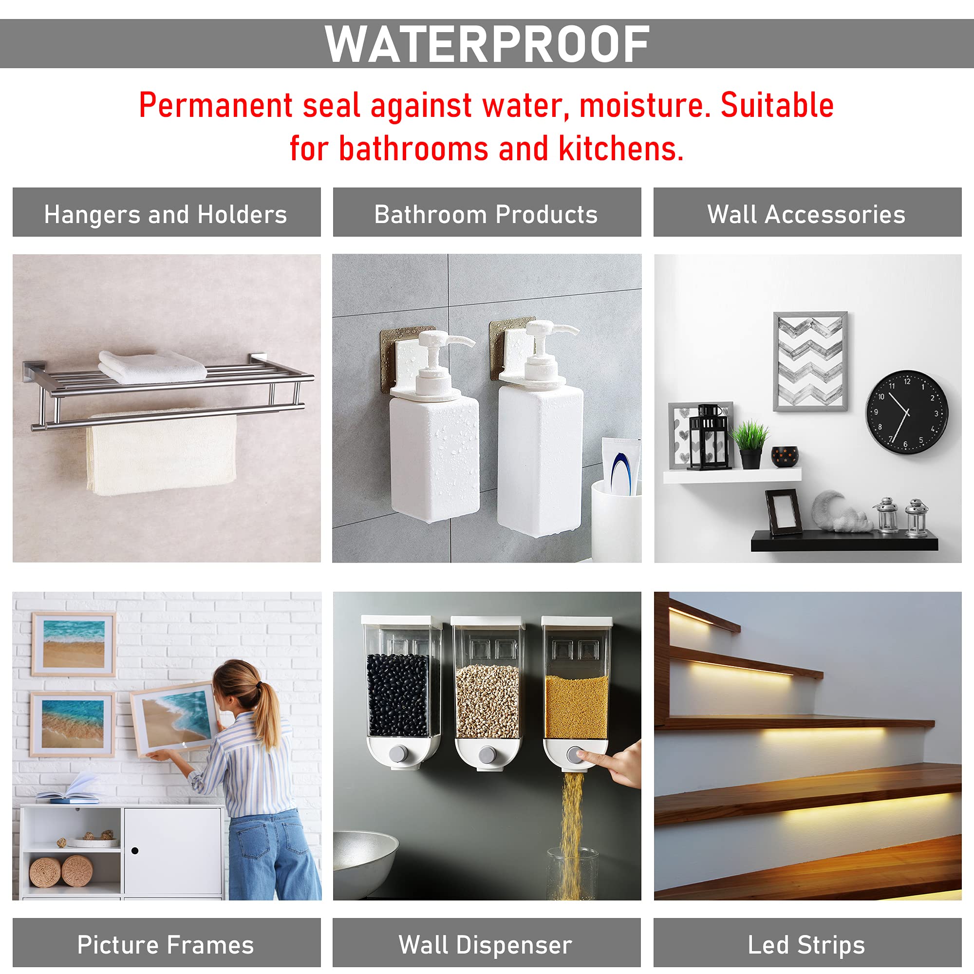 CANOPUS Double Sided Tape, 5952 Heavy Duty Mounting Tape, Strong Bond & Weatherproof Seal Strip for Automotive Mounting, Picture and Photo Frame, Poster, Craft, 0.25 in x 15 ft, Black, Made in USA - Image 4