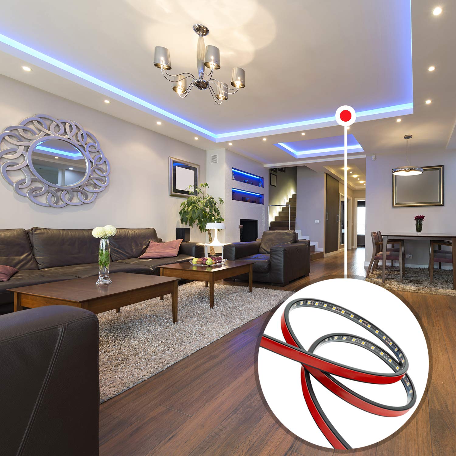 CANOPUS Double Sided Tape, Heavy Duty Adhesive Tape, LED Mounting Tape, Waterproof Foam Tape, 0.4in x 32ft, Suitable for LED Strip Lights, Indoor/Outdoor Craft, Home & Office Projects - Image 4