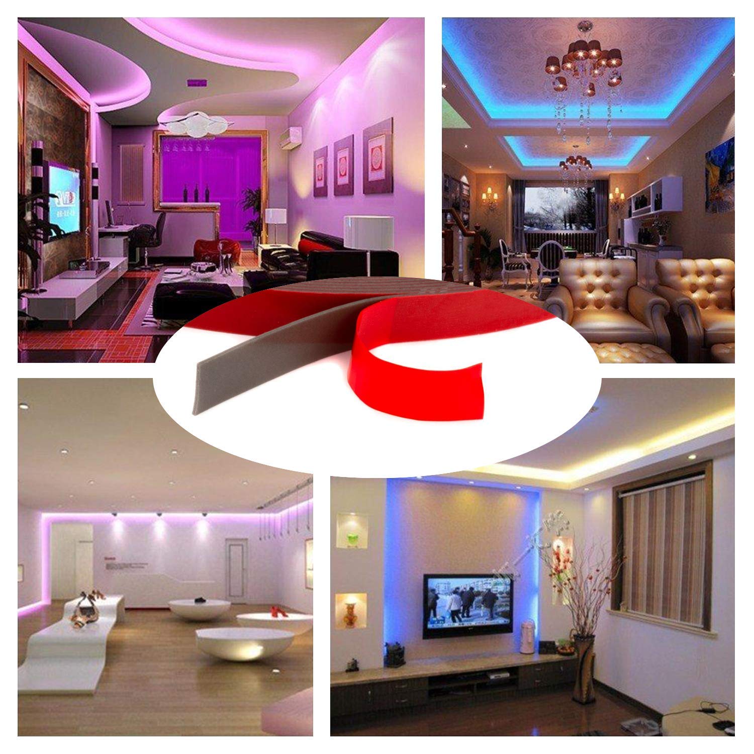 CANOPUS Double Sided Tape, Heavy Duty Adhesive Tape, LED Mounting Tape, Waterproof Foam Tape, 0.4in x 32ft, Suitable for LED Strip Lights, Indoor/Outdoor Craft, Home & Office Projects - Image 5