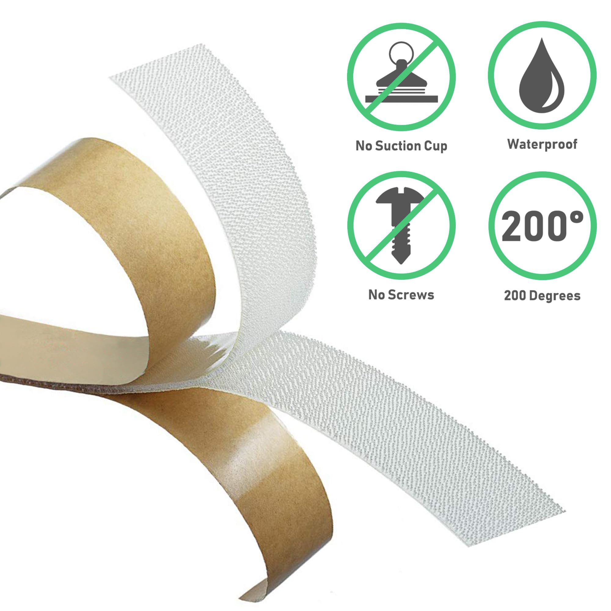 CANOPUS Hook and Loop Reclosable Fastener, 1/2 in x 6 ft, Clear Lock Tape for Hanging Pictures, Jewelry Organizer, Remotes, Tools, Crafts, Low Profile, SJ4570, Made in USA - Image 3