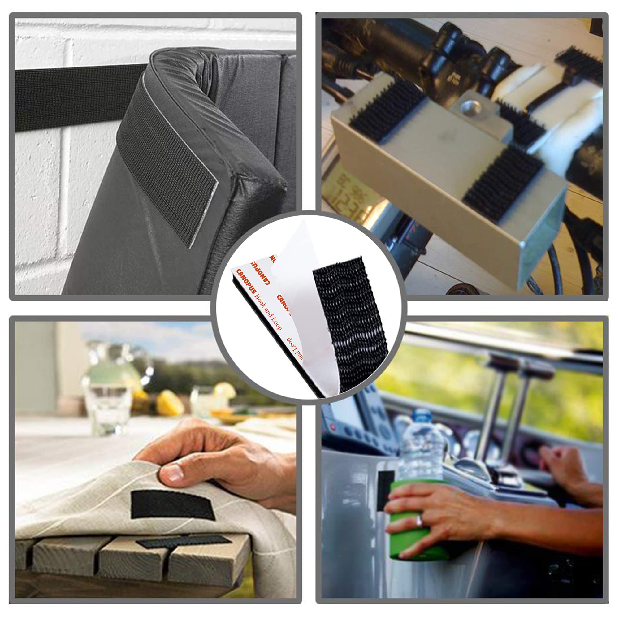 CANOPUS Hook and Loop Reclosable Fastener, SJ3550 250 Black Lock Tape for Hanging Pictures, Signs and Displays, Remotes, Tools, Crafts, 0.5 in x 6 ft, Made in USA - Image 5