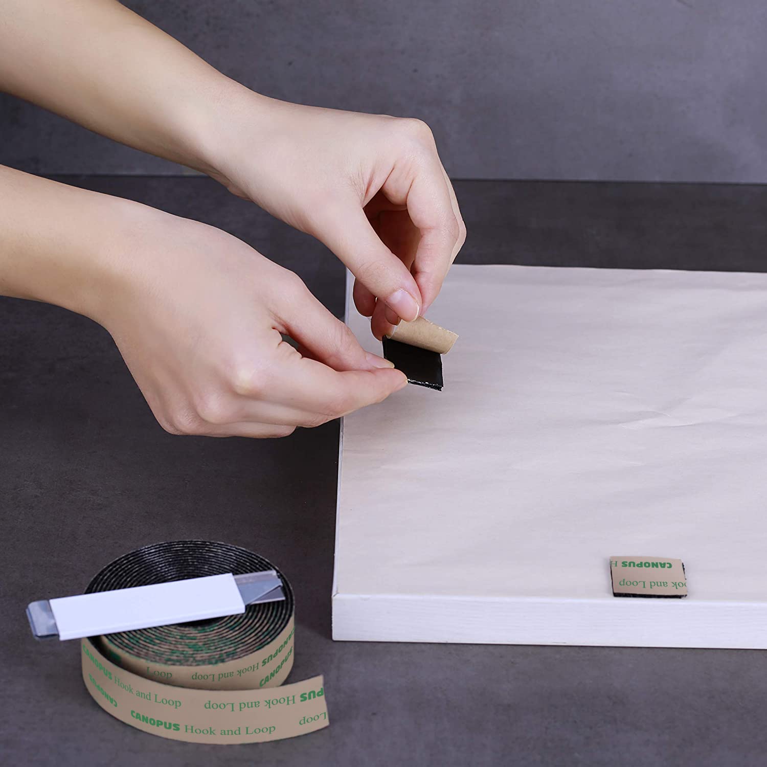 CANOPUS Hook and Loop Strips with Adhesive, Reclosable Fastener, Heavy Duty SJ4575 Hook and Loop Tape, Industrial Strength, Mushroom Hooks, Made in USA, Black, ½in x 6ft - Image 5