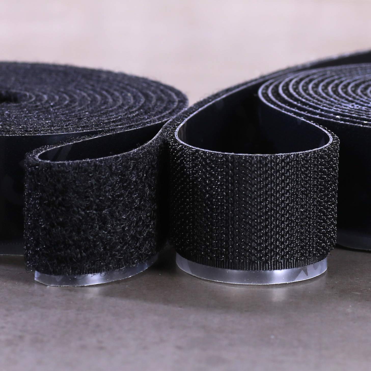 CANOPUS Hook and Loop Tape, Heavy Duty Fastener Strips, Self Adhesive Sticky Back Roll, SJ3571-SJ3572 (Black) for Fastening Panels, Mats, Carpets, Rugs, Tags, 1in x 10ft, Black - Image 6