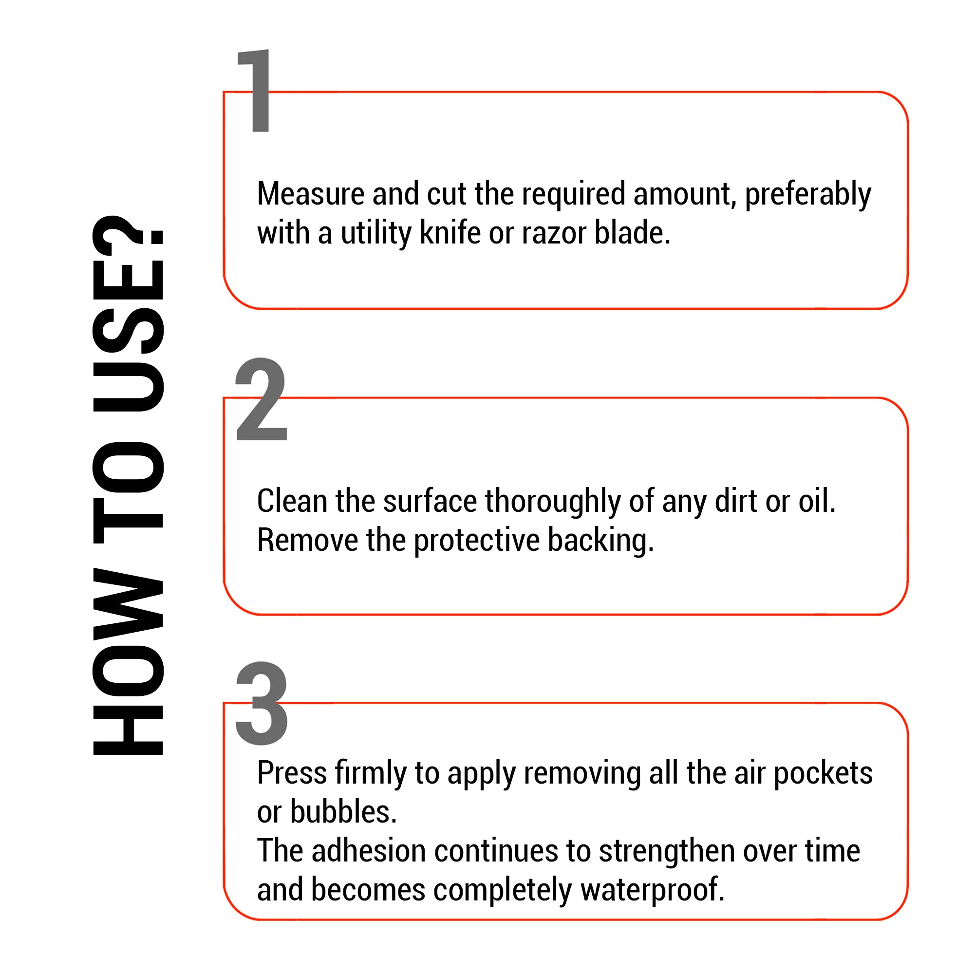 CANOPUS Patch and Seal Tape, Waterproof Tape for Indoor & Outdoor Use, Heavy Duty Thick Rubberized Repair Tape, Fix Leaks on Hoses, Pipes, Gutters, Roofs, Boats, Pools, 4" x 5' Black - Image 5