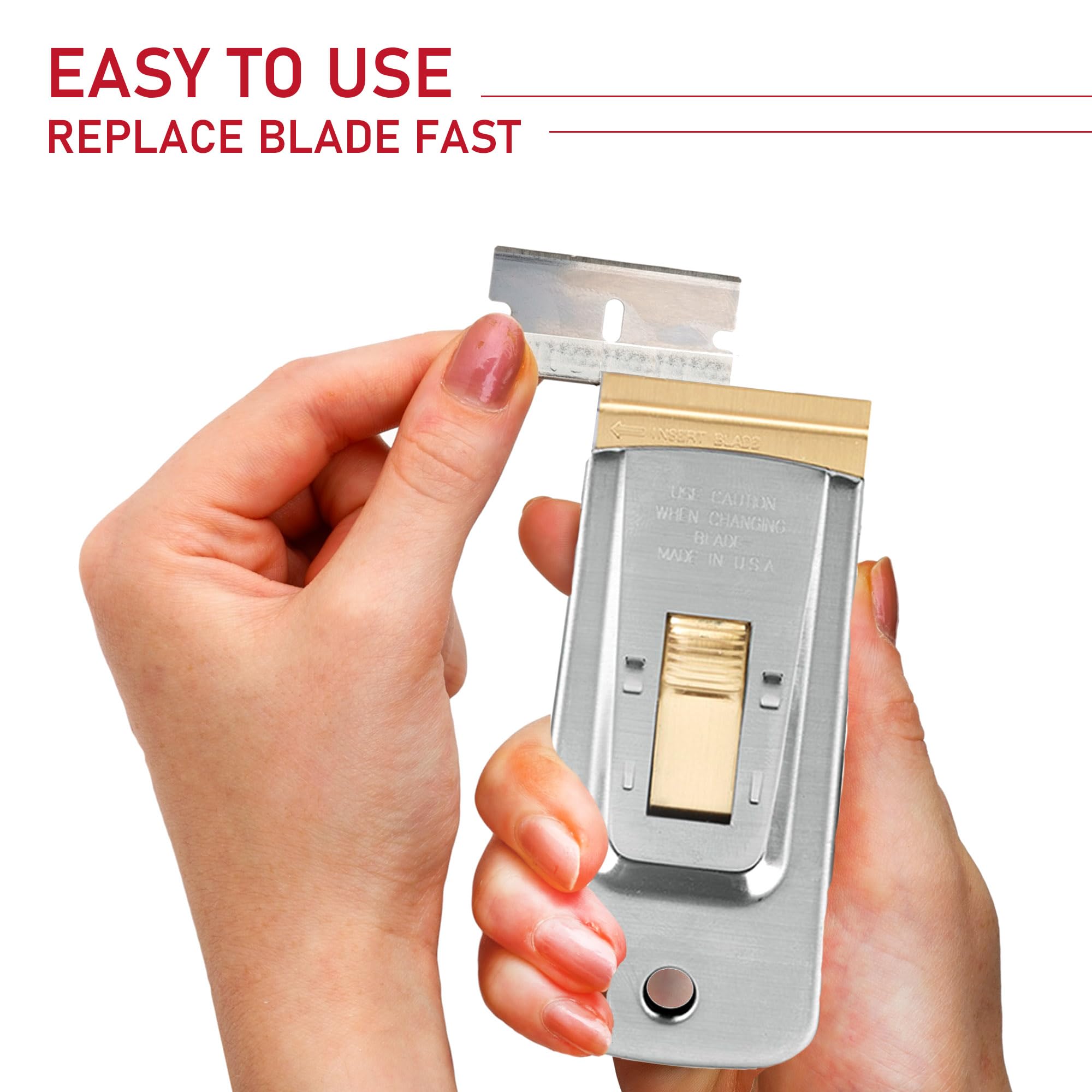 CANOPUS Razor Blade Scraper Tool, Razor Blade Holder, Window Scraper with Razor Blades, Scraper for Glass, Oven, and Cooktop, Sticker Remover Tool, Windshield Scraper - Image 3