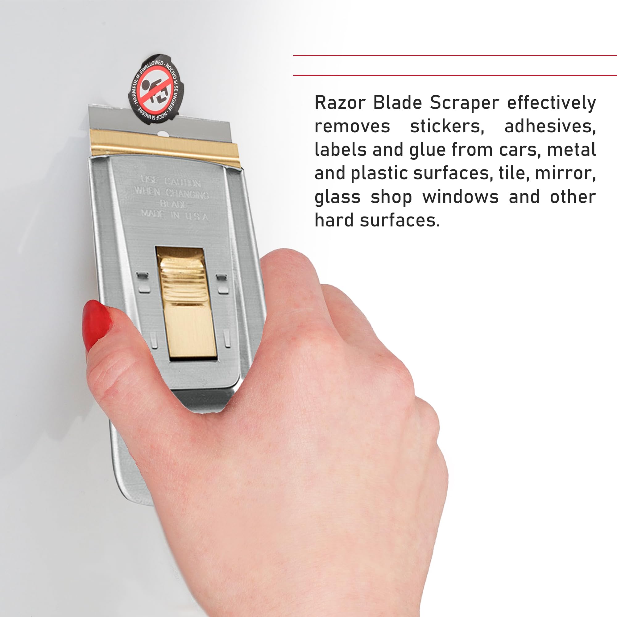 CANOPUS Razor Blade Scraper Tool, Razor Blade Holder, Window Scraper with Razor Blades, Scraper for Glass, Oven, and Cooktop, Sticker Remover Tool, Windshield Scraper - Image 7