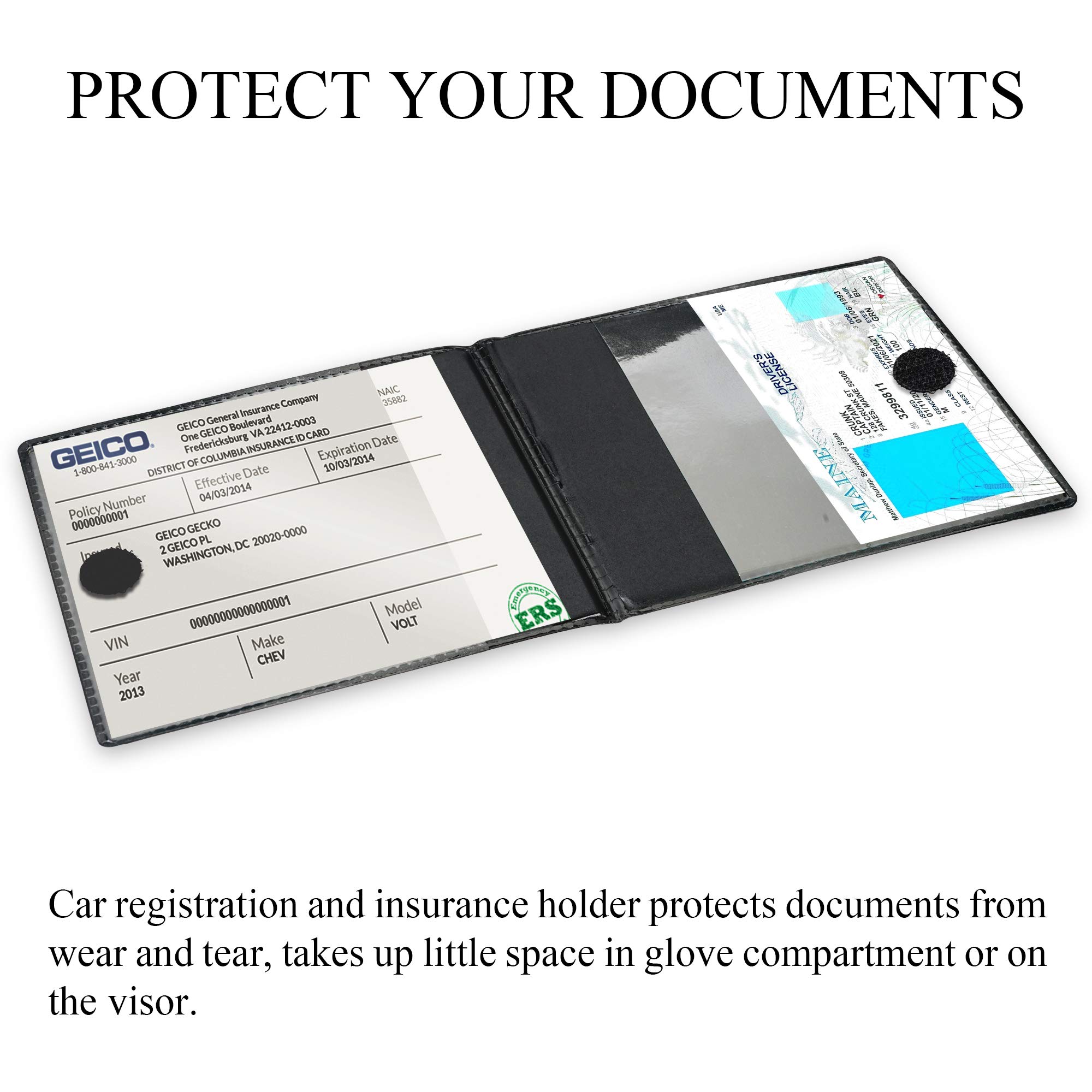 CANOPUS Registration and Insurance Card Holder, Car Document Holder, Wallet for Auto, Trailer, Truck - 2 Pack with EZ Pass Mounting Kit, Ez Pass Strips - Image 5