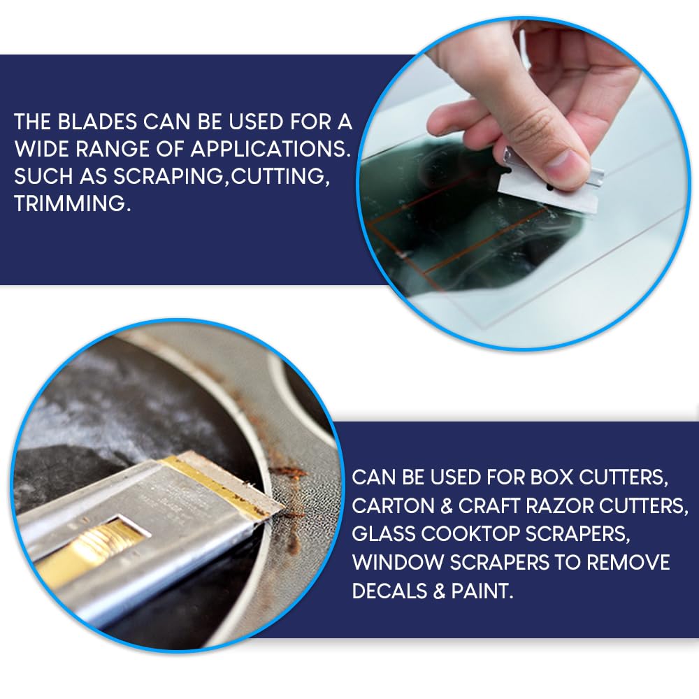 CANOPUS Single Edge Industrial Razor Blades, 100% Made in USA, Heavy Duty Straight Edge Razors, Box & Carton Cutter Replacement Blades, Glass & Paint Scraper Razor Blades (Box of 100) - Image 6