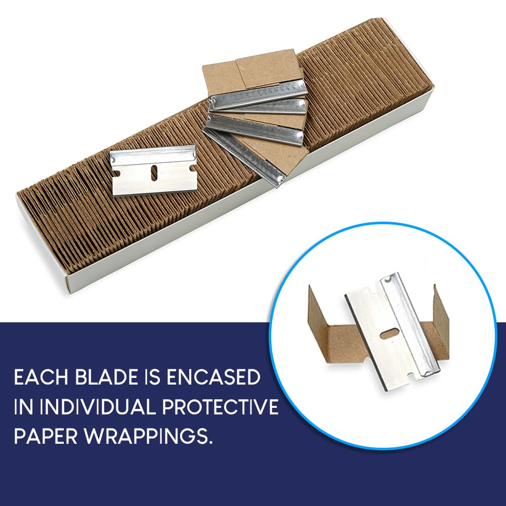 CANOPUS Single Edge Industrial Razor Blades, 100% Made in USA, Heavy Duty Straight Edge Razors, Box & Carton Cutter Replacement Blades, Glass & Paint Scraper Razor Blades (Box of 100) - Image 7